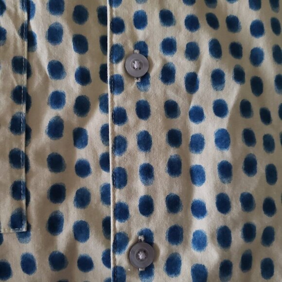Green Short Sleeve Shirt Button-Down Polka Dots House of Aama x Target - Large - Picture 7 of 16